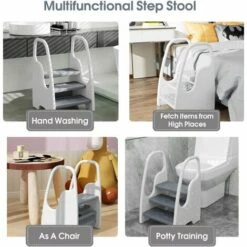 Kinder Tritthocker, Dreistufig Trittschemel, Kinderschemel Aus Kunststoff, Kinderhocker Perfekt Für Kinderzimmer, Küche Und Badezimmer, Weiß Vinteky 7 Kinder Tritthocker, Dreistufig Trittschemel, Kinderschemel Aus Kunststoff, Kinderhocker Perfekt Für Kinderzimmer, Küche Und Badezimmer, Weiß Vinteky -Leitern Verkaufsladen 56407461 3