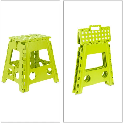 Relaxdays Tritthocker, Klappbar, Rutschfest, 120 Kg Belastbar, Tragegriff, Klapphocker HxBxT 39 X 38,5 X 32 Cm, Hellgrün 2 Relaxdays Tritthocker, Klappbar, Rutschfest, 120 Kg Belastbar, Tragegriff, Klapphocker HxBxT 39 X 38,5 X 32 Cm, Hellgrün – Bild 2