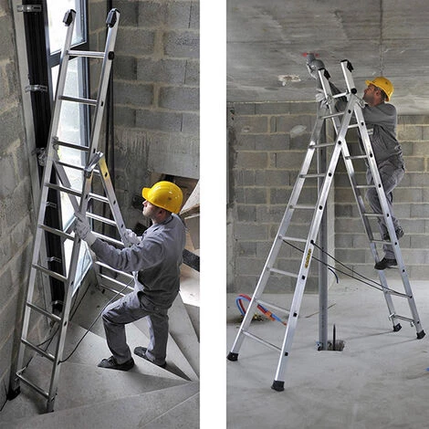 CENTAURE Mehrzweckleiter 2-teilig Mit Ausgestelltem Fuß - Lang 3.35m - 363207 2 CENTAURE Mehrzweckleiter 2-teilig Mit Ausgestelltem Fuß - Lang 3.35m - 363207 – Bild 2