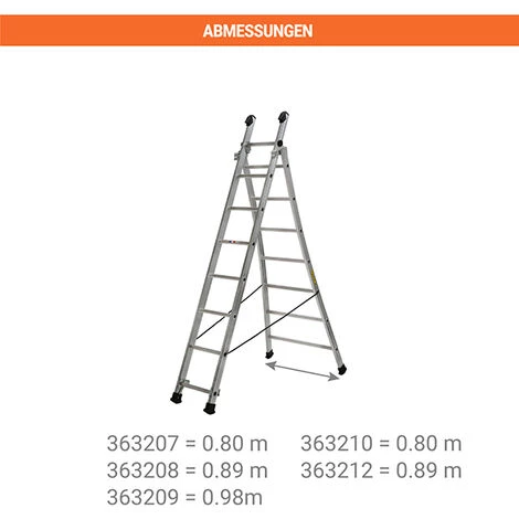 CENTAURE Mehrzweckleiter 2-teilig Mit Ausgestelltem Fuß - Lang 3.35m - 363207 5 CENTAURE Mehrzweckleiter 2-teilig Mit Ausgestelltem Fuß - Lang 3.35m - 363207 – Bild 5