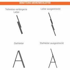 CENTAURE Mehrzweckleiter 3-teilig Mit Ausgestelltem Fuß - Lang 4.70m - 510307 -Leitern Verkaufsladen 57193273 5