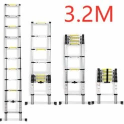 DYHF Teleskopleiter ,Alu Leiter Klappleiter,Teleskopleiter,Stehleiter,Mehrzweckleiter,Anlegeleiter 3,2M