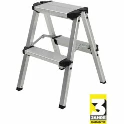 Craftfull Doppel-Klapptritt CF-131A Trittleiter Stufenstehleiter Alu Leiter (2 X 2 Stufen)
