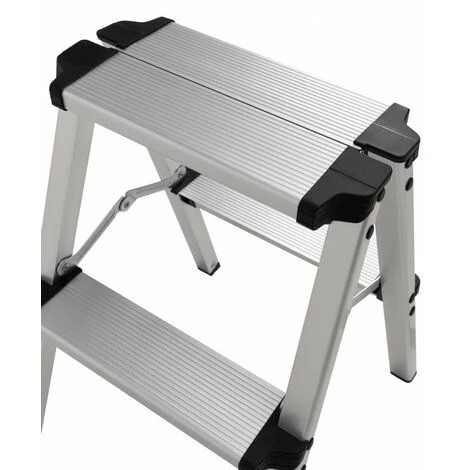 Craftfull Doppel-Klapptritt CF-131A Trittleiter Stufenstehleiter Alu Leiter (2 X 2 Stufen) 3 Craftfull Doppel-Klapptritt CF-131A Trittleiter Stufenstehleiter Alu Leiter (2 X 2 Stufen) – Bild 3