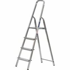 Elkop Haushaltsleiter 4 Stufen Aluminium Stehleiter Klappleiter Klappbar