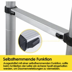 SWANEW Teleskopleiter Ausziehleiter Bix 150kg Stabil Aluminium Stehleiter 3.8m -Leitern Verkaufsladen 60159820 3