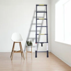 PETITES ECREVISSES Professional Teleskopleiter 2M Schwarze Multifunktionale Ausziehbar Aluleiter Maximale Belastung 150kg Für Bauarbeiten Wartung Kommissionierung -Leitern Verkaufsladen 60934495 4