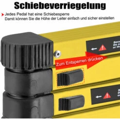 UISEBRT Teleskopleiter 3,8m Klappbar Alu-teleskopleiter Mehrzweckleiter Rutschfester Aluleiter Schiebeleiter Multifunktion Faltbar Leiter Ausziehleiter Max 150 Kg Belastbarkeit, Schwarz -Leitern Verkaufsladen 61240983 3