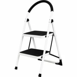 Craftfull Klapptritt CF-130A Trittleiter Aluminium Leiter Haushaltsleiter Weiß (2 Stufen)