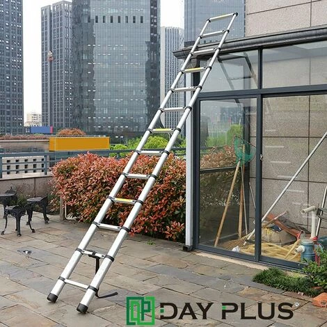 DAY PLUS 12.5FT Alu Teleskopleiter 3,8M Ausziehbare Leiter, Klappleiter Stehleiter Rutschfester, Aus Hochwertigem Aluminium, Ausziehleiter Mehrzweckleiter, Haushaltsleiter 150 Kg Belastbarkeit 2 DAY PLUS 12.5FT Alu Teleskopleiter 3,8M Ausziehbare Leiter, Klappleiter Stehleiter Rutschfester, Aus Hochwertigem Aluminium, Ausziehleiter Mehrzweckleiter, Haushaltsleiter 150 Kg Belastbarkeit – Bild 2