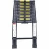 JN.SONGS 5.0m Teleskopleiter Aluminium Dachleiter EN131 Mit 15 Stufen Mehrzweckleiter Klappleiter Belastbarkeit 150 Kg, Schwarz