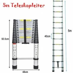 JN.SONGS 5.0M Teleskopleiter Leiter Ausziehbar Aluminium, Mehrzweckleiter Klappleiter, 150 Kg/330 Pfund Belastbarkeit 7 JN.SONGS 5.0M Teleskopleiter Leiter Ausziehbar Aluminium, Mehrzweckleiter Klappleiter, 150 Kg/330 Pfund Belastbarkeit -Leitern Verkaufsladen 63781525 3