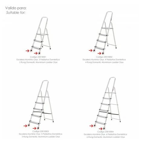 Contera Escaleras Aluminio Oryx Delantera De 3 A 6 Peldaños 2 Contera Escaleras Aluminio Oryx Delantera De 3 A 6 Peldaños – Bild 2