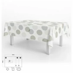 ORYX Mantel Hule Rectangular Circulos Beige Impermeable Antimanchas Pvc 140x250 Cm. Recortable Uso Interior Y Exterior
