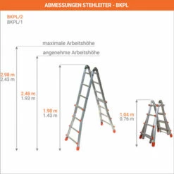 LEITER EXPERTEN - MATISERE Teleskopleiter 2.88m Lang - 4x3 Sprossen - Fußverlängerungen - BKPL/1/BR 7 LEITER EXPERTEN - MATISERE Teleskopleiter 2.88m Lang - 4x3 Sprossen - Fußverlängerungen - BKPL/1/BR -Leitern Verkaufsladen 64025302 3