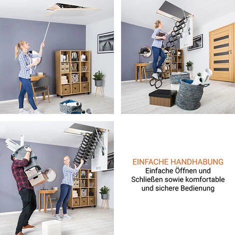 LEITER EXPERTEN - MATISERE Scherentreppe - Lichte Raumhöhe Von 3.10m Bis 3.30m, Deckenöffnung 60 X 90cm, Holzkasten Mit Metall-Blendleisten Und Montagewinkeln - LST6090/330 5 LEITER EXPERTEN - MATISERE Scherentreppe - Lichte Raumhöhe Von 3.10m Bis 3.30m, Deckenöffnung 60 X 90cm, Holzkasten Mit Metall-Blendleisten Und Montagewinkeln - LST6090/330 – Bild 5