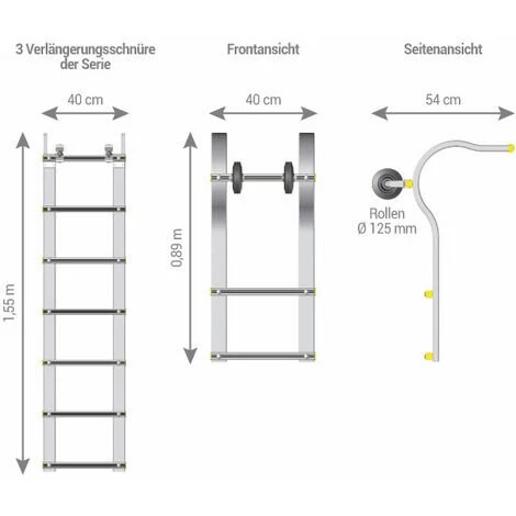 LEITER EXPERTEN - MATISERE Verlängerung 1,50m Für Dacheiter ECHTOIT Zum Einklappen, Sprossenabstand 25cm, Breite 40cm - ECHTOIT/150-E25 2 LEITER EXPERTEN - MATISERE Verlängerung 1,50m Für Dacheiter ECHTOIT Zum Einklappen, Sprossenabstand 25cm, Breite 40cm - ECHTOIT/150-E25 – Bild 2