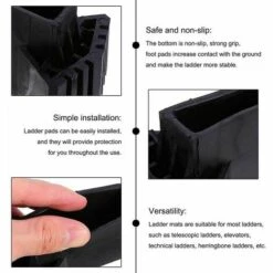 Dontodent Leiter-Fußabdeckungen Füße Verlängerungsleiter Füße Leiter Rutschfeste Gummipads Universelle Rutschfeste Gummileiter-Ersatzfüße (4 Stück) -Leitern Verkaufsladen 64100655 4