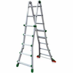 LEITER EXPERTEN - MATISERE Alu Teleskopleiter 2.88 M - 4 X 3 Sprossen - Fußverlängerungen - BK/1/BR