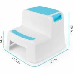 MINKUROW Kindertritthocker, Kindertritthocker, Kleiner Kunststoffhocker, 2-stufiger Rutschfester Kleinkindtritthocker Für Töpfchentraining / Bad / Küche Blau -Leitern Verkaufsladen 64523235 3