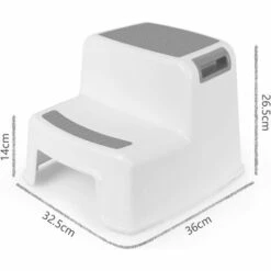 MINKUROW Kinder-Tritthocker, Kinder-Tritthocker, Kleiner Kunststoffhocker, Rutschfester 2-Stufen-Tritthocker Für Kleinkinder Für Töpfchentraining/Bad/Küche -Leitern Verkaufsladen 64523976 3