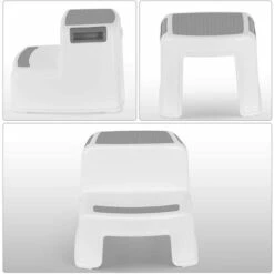 MINKUROW Kinder-Tritthocker, Kinder-Tritthocker, Kleiner Kunststoffhocker, Rutschfester 2-Stufen-Tritthocker Für Kleinkinder Für Töpfchentraining/Bad/Küche -Leitern Verkaufsladen 64523976 5