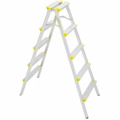 XUNDD Klappleiter, Aluminium Leichte Trittleiter, Doppelseitig Eine Trittleiter Klappbarer Tritthocker Mit Rutschfestem Breitem Pedal Perfekt Für Küche Und Haushalt (5-Stufen-Leiter)