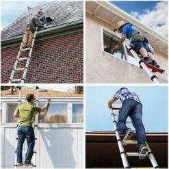 DAY PLUS Teleskopleiter Klappleiter Alu, 6,2m Dachbodenleiter Mit 2 Haken, Aus Hochwertigem Aluminium, Rutschfest Mehrzweck Leiter Für Outdoor & Indoor, EN131, 150kg Tragkraft -Silber 9 DAY PLUS Teleskopleiter Klappleiter Alu, 6,2m Dachbodenleiter Mit 2 Haken, Aus Hochwertigem Aluminium, Rutschfest Mehrzweck Leiter Für Outdoor & Indoor, EN131, 150kg Tragkraft -Silber -Leitern Verkaufsladen 64848068 5