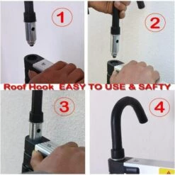 DAY PLUS 6,2M Teleskopleiter Mit Haken, Aluminium Ausziehleiter Rutschfester Klappleiter Mehrzweckleiter Aus Hochwertiges Aluminium Mit EIN-Knopf-Rückzug 330lb Belastbarkeit -Leitern Verkaufsladen 64848397 4