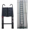 DAY PLUS 6,2m Teleskopleiter Ausziehleiter Mit Abnehmbarem Haken Für Wohnmobil/Dachboden/Büro/Warenhaus Mehrzweckleiter (Schwarz)