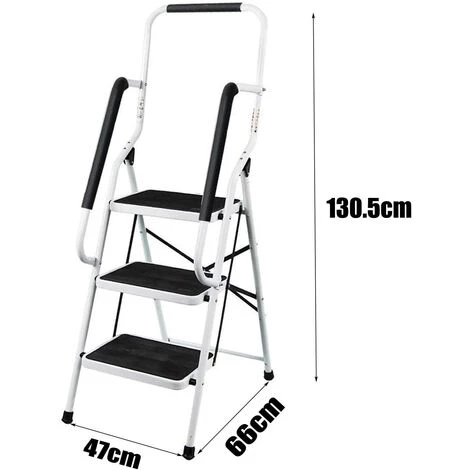 DAY PLUS Trittleiter 3 Stufen Klappbar, 3 Stufen Trittstufe Klappleiter Mit Handlauf Trittleiter, Trittleiter Stabil Stahl Tritt Stufe Leiter, Stufenleiter Haushaltsleiter Für Zuhause/Küche/Garage 5 DAY PLUS Trittleiter 3 Stufen Klappbar, 3 Stufen Trittstufe Klappleiter Mit Handlauf Trittleiter, Trittleiter Stabil Stahl Tritt Stufe Leiter, Stufenleiter Haushaltsleiter Für Zuhause/Küche/Garage – Bild 5
