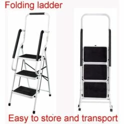 DAY PLUS Trittleiter 3 Stufen, Schwerlast Leiter Haushalt | Stahl | Klappbar, Bis 150 KG, Für Zu Hause/ Büro /Küche 7 DAY PLUS Trittleiter 3 Stufen, Schwerlast Leiter Haushalt | Stahl | Klappbar, Bis 150 KG, Für Zu Hause/ Büro /Küche -Leitern Verkaufsladen 65382740 3