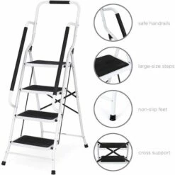 DAY PLUS Trittleiter 4 Stufen Klappbar Stufenleiter Mit Handlauf, Stabil Klappstufen Stahl Klapptrittleiter Faltbar Klappleiter Anti-Rutsch Haushaltstritt Stehleiter Belastbar Bis 150kg 7 DAY PLUS Trittleiter 4 Stufen Klappbar Stufenleiter Mit Handlauf, Stabil Klappstufen Stahl Klapptrittleiter Faltbar Klappleiter Anti-Rutsch Haushaltstritt Stehleiter Belastbar Bis 150kg -Leitern Verkaufsladen 65383315 3