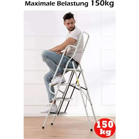 DAY PLUS Trittleiter 4 Stufen Klappbar Stufenleiter Mit Handlauf, Stabil Klappstufen Stahl Klapptrittleiter Faltbar Klappleiter Anti-Rutsch Haushaltstritt Stehleiter Belastbar Bis 150kg 4 DAY PLUS Trittleiter 4 Stufen Klappbar Stufenleiter Mit Handlauf, Stabil Klappstufen Stahl Klapptrittleiter Faltbar Klappleiter Anti-Rutsch Haushaltstritt Stehleiter Belastbar Bis 150kg – Bild 4