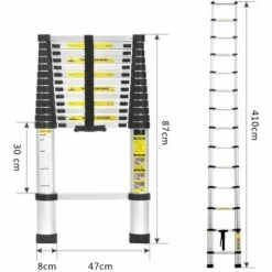 DYHF Alu Teleskopleiter Mehrzweckleitern Klappleiter Teleskopleiter Anlegeleiter Ausziehleiter 4,1M -Leitern Verkaufsladen 66650211 5