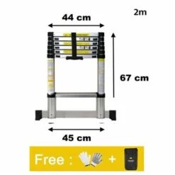 DYHF Alu Teleskopleiter Mehrzweckleitern Klappleiter Teleskopleiter Anlegeleiter Ausziehleiter 2M