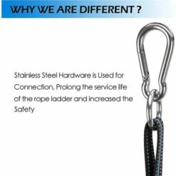 DONTODENT Boots-Strickleiter, Tragbare Boots-Strickleiter-Verlängerungs-Angel-Strickleiter Für Schlauchboote, Kajak – Blau 3 Step -Leitern Verkaufsladen 66993525 4