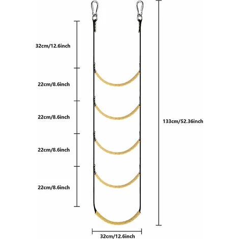 DONTODENT Boots-Strickleiter, Tragbare Boots-Strickleiter-Verlängerungs-Angel-Strickleiter Für Schlauchboote, Kajak – Gelb 5 Step 2 DONTODENT Boots-Strickleiter, Tragbare Boots-Strickleiter-Verlängerungs-Angel-Strickleiter Für Schlauchboote, Kajak – Gelb 5 Step – Bild 2