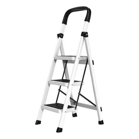 JN.SONGS Trittleiter 3 Stufen Leiter Klapptritt Aus Aluminiu Mit Rutschfesten Füßen Belastbar Bis 150 Kg, Weiß 1 JN.SONGS Trittleiter 3 Stufen Leiter Klapptritt Aus Aluminiu Mit Rutschfesten Füßen Belastbar Bis 150 Kg, Weiß