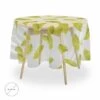 ORYX Mantel Hule Redondo Hojas Transparente Impermeable Antimanchas Pvc Ø 140 Cm. Uso Interior Y Exterior