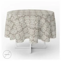 ORYX Mantel Hule Redondo Estampado Madera Impermeable Antimanchas Pvc Ø 140 Cm. Uso Interior Y Exterior