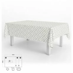 ORYX Mantel Hule Rectangular Zigzag Impermeable Antimanchas Pvc 140x250 Cm. Recortable Uso Interior Y Exterior