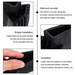 ECHOO Leiterfußabdeckungen Fußverlängerung Leiterfüße Leiter Rutschfeste Gummipads Universalleiter Ersatzfüße Rutschfester Gummi Für Leiter (4 Stück) -Leitern Verkaufsladen 68592718 3