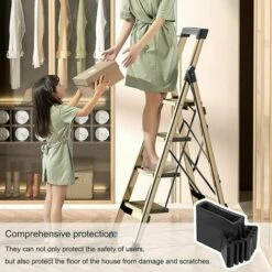 ECHOO Leiterfußabdeckungen Fußverlängerung Leiterfüße Leiter Rutschfeste Gummipads Universalleiter Ersatzfüße Rutschfester Gummi Für Leiter (4 Stück) -Leitern Verkaufsladen 68592718 5