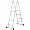 Juskys Aluminium Multifunktionsleiter Klappbar – Leiter 4-teilig Bis 150 Kg - Gelenkleiter Klappleiter Stehleiter Aluleiter – 4x3 Stufen – 3,6 M Länge