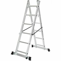 TECTAKE Mehrzweckleiter Leitergerüst - Baugerüst, Stehleiter, Gerüstleiter - Silber 8 TECTAKE Mehrzweckleiter Leitergerüst - Baugerüst, Stehleiter, Gerüstleiter - Silber -Leitern Verkaufsladen 7499934 4