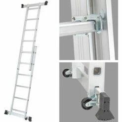 TECTAKE Mehrzweckleiter Leitergerüst - Baugerüst, Stehleiter, Gerüstleiter - Silber 9 TECTAKE Mehrzweckleiter Leitergerüst - Baugerüst, Stehleiter, Gerüstleiter - Silber -Leitern Verkaufsladen 7499934 5