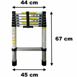 GT MARKET Teleskopleiter 2 Meter, Aluminium, 150 Kg Belastbarkeit -Leitern Verkaufsladen 7561854 3