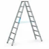 Zarges Gebördelte Stufen-Stehleiter R13step-B Eloxiert 2x8 Stufen