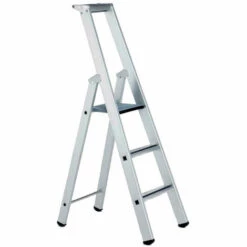 Zarges Gebördelte Stehleiter Saferstep S Eloxiert 3 Stufen